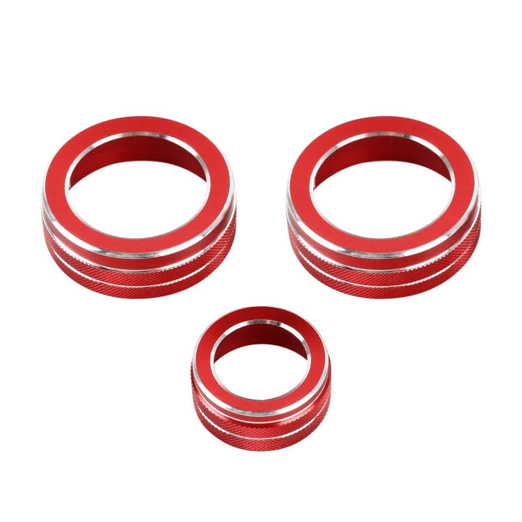 3 PCS Car Metal Air Conditioner Knob Case for Honda CR-V 2017-2021 (Red)