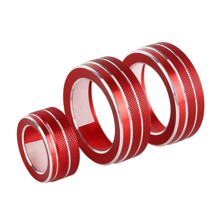 3 PCS Car Metal Air Conditioner Knob Case for Honda CR-V 2017-2021 (Red)