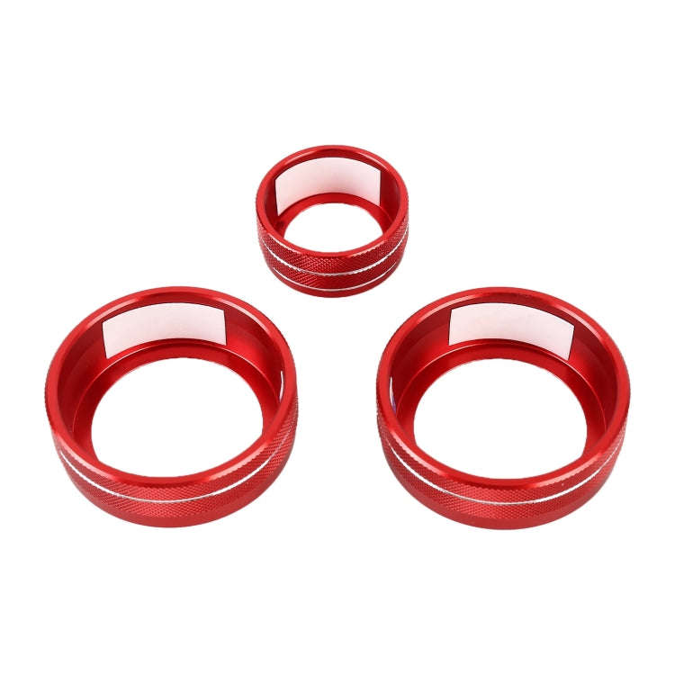 3 PCS Car Metal Air Conditioner Knob Case for Honda CR-V 2017-2021 (Red)