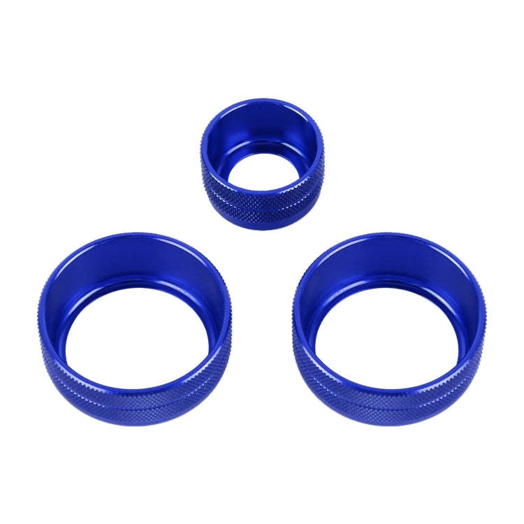 3 PCS Car Metal Air Conditioner Knob Case for BMW X1 / X2 / GT (Blue)