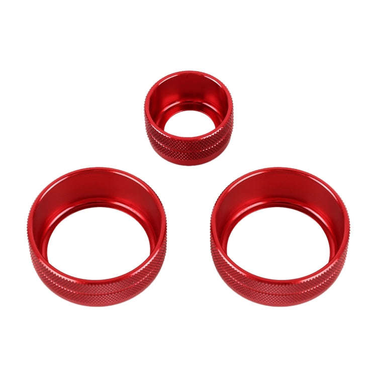 3 PCS Car Metal Air Conditioner Knob Case for BMW X1 / X2 / GT (Red)