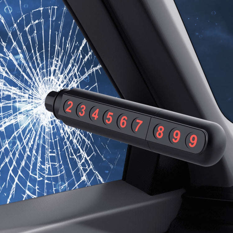 3R-2166 3 in 1 Multifunctional Car Parking Number Plate with Safety Hammer + Cutting Seat Belt