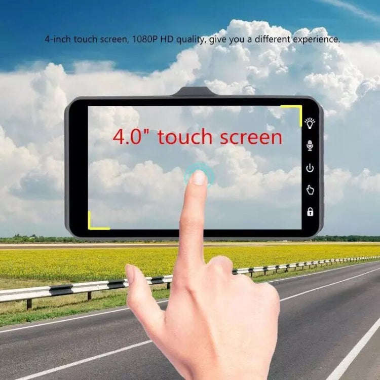 X97 4 inch Front and Rear Dual-recording HD 1080P Night Vision Driving Recorder Support Loop Reco...