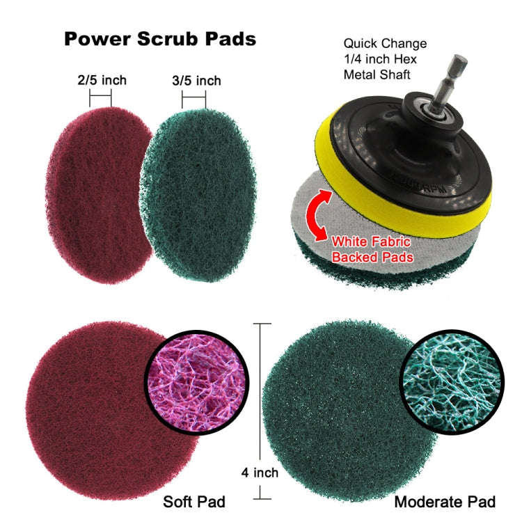 11 in 1 4 inch Sticky Disc Scouring Pad Floor Wall Window Glass Cleaning Descaling Electric Drill...