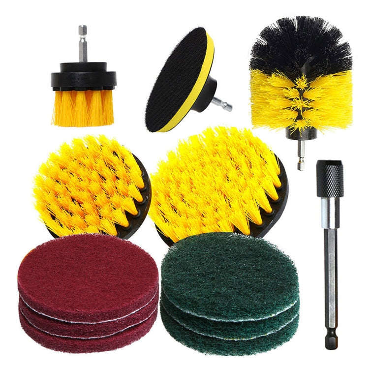 12 in 1 Floor Wall Window Glass Cleaning Descaling Electric Drill Brush Head Set, Random Color De...