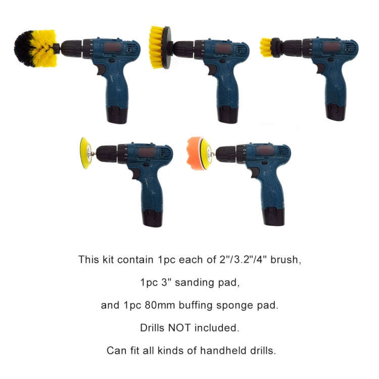 12 in 1 Floor Wall Window Glass Cleaning Descaling Electric Drill Brush Head Set, Random Color De...