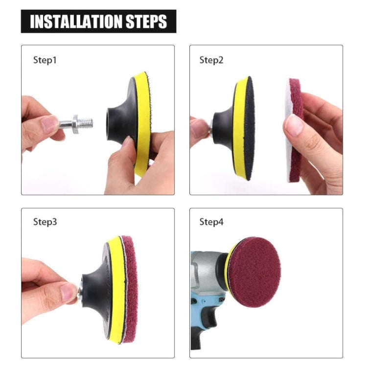 12 in 1 4 inch Sponge Scouring Pad Floor Wall Window Glass Cleaning Descaling Electric Drill Brus...