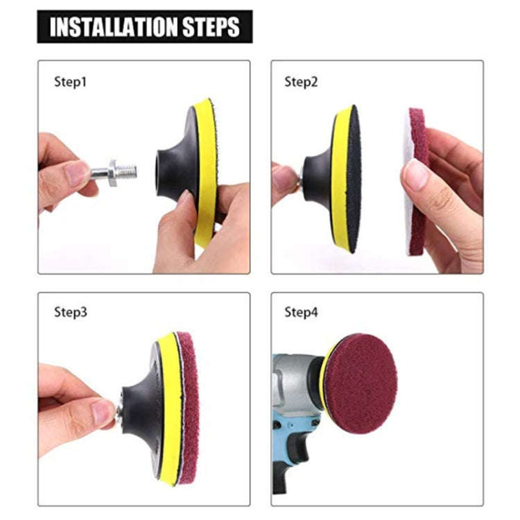 13 in 1 4 inch Sponge Scouring Pad Floor Wall Window Glass Cleaning Descaling Electric Drill Brus...