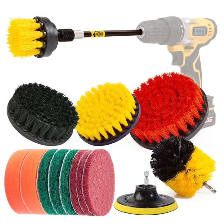 15 in 1 Floor Wall Window Glass Cleaning Descaling Electric Drill Brush Head Set, Random Color De...