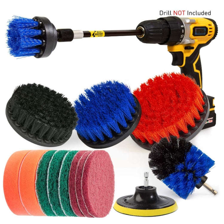 15 in 1 Floor Wall Window Glass Cleaning Descaling Electric Drill Brush Head Set, Random Color De...