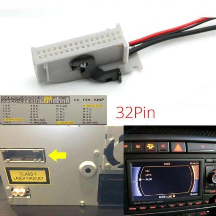 Car RNS-E 32PIN Bluetooth Music AUX Digital Audio Cable for Audi A3 A4 A6 A8 TT R8