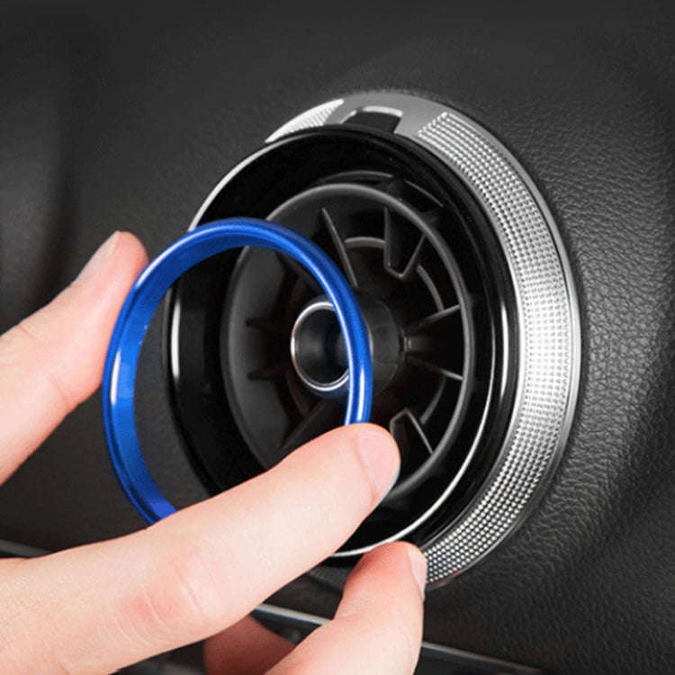 4 PCS / Set Air Conditioning Vent Metal Decorative Ring for Audi A1(Blue)