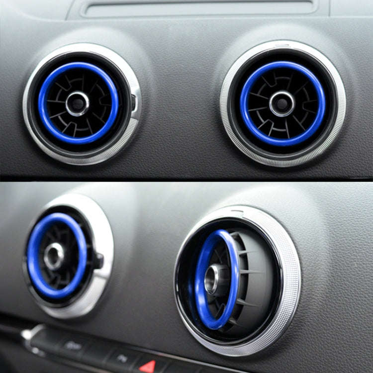 4 PCS / Set Air Conditioning Vent Metal Decorative Ring for Audi A1(Blue)