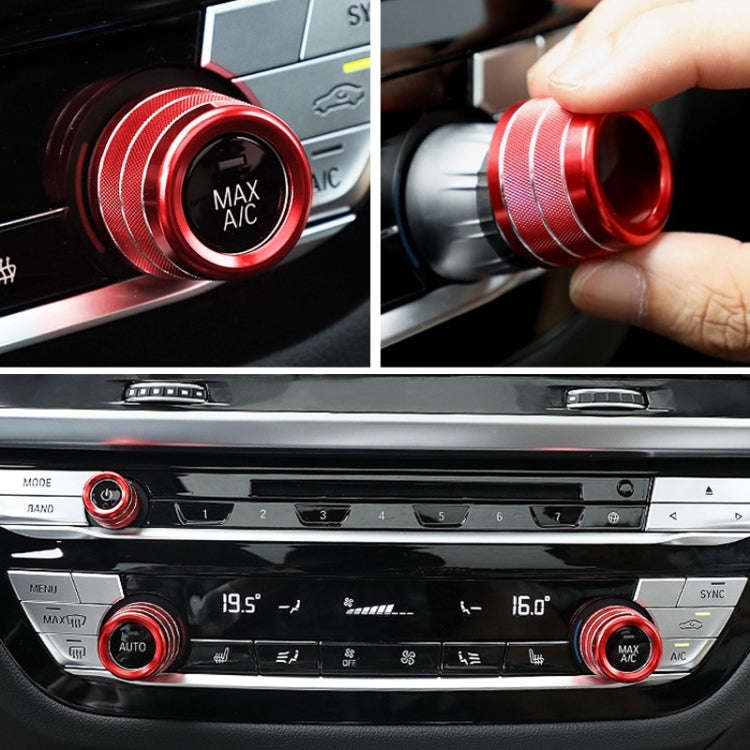 3 PCS / Set Air Conditioning Knob Metal Decorative Ring for BMW X3 / X4 / 5 Series / 7 Series / 6...