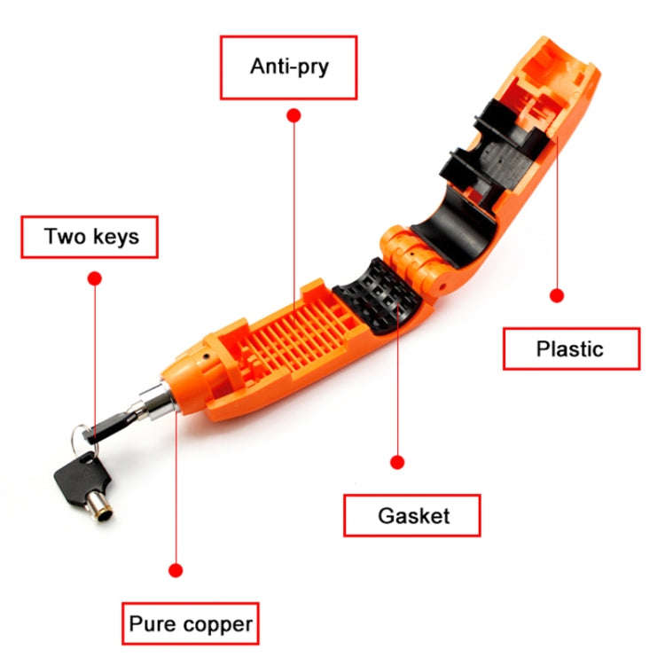 Motorcycles Handle Anti-theft Lock Horn Lock (Orange)