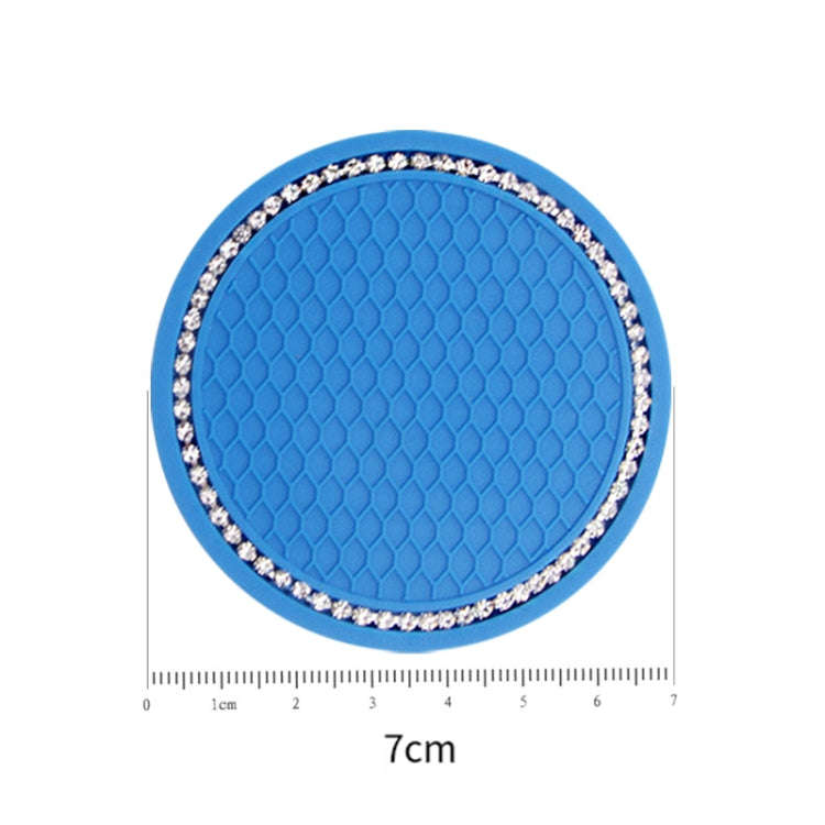2 PCS Car Diamond Anti-skid Soft Rubber Water Cup Mat(Blue)