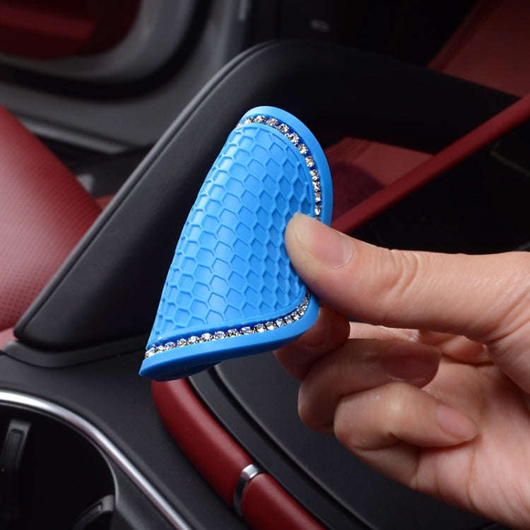 2 PCS Car Diamond Anti-skid Soft Rubber Water Cup Mat(Blue)