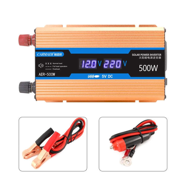 Carmaer Modified Sine Wave 12V to 220V 500W Car Multi-function Double Digital Display Inverter Ho...