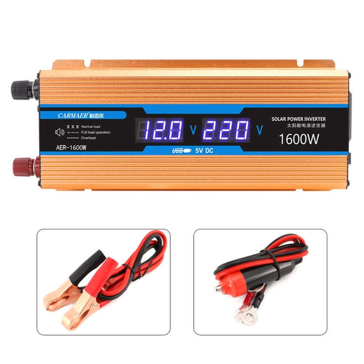 Carmaer Modified Sine Wave 24V to 220V 1600W Car Multi-function Double Digital Display Inverter H...