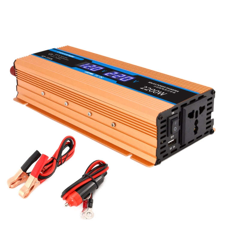 Carmaer Modified Sine Wave 24V to 220V 2200W Car Multi-function Double Digital Display Inverter H...