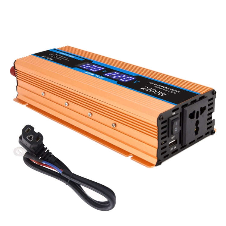 Carmaer Modified Sine Wave 60V to 220V 2200W Car Multi-function Double Digital Display Inverter H...
