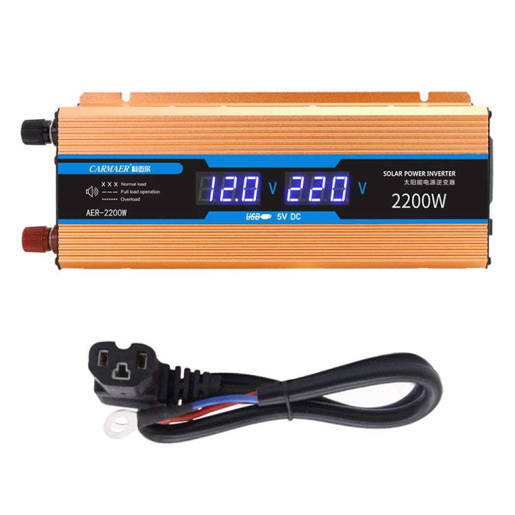 Carmaer Modified Sine Wave 60V to 220V 2200W Car Multi-function Double Digital Display Inverter H...