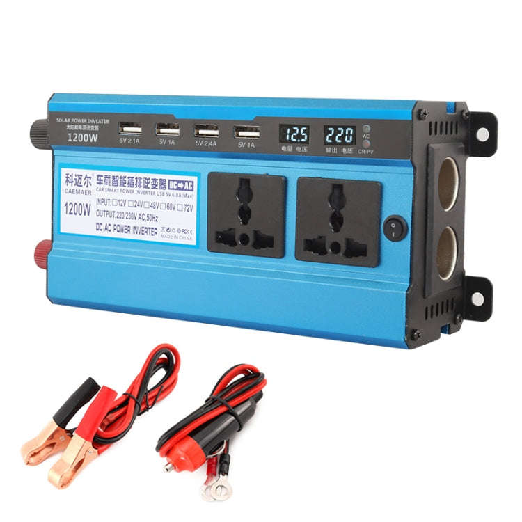 Carmaer 24V to 220V 1200W Double Cigarette Lighter Car Double Digital Display Inverter Household ...