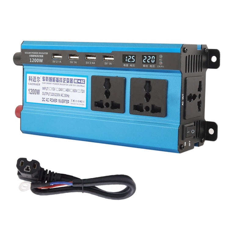 Carmaer 48V to 220V 1200W Double Socket Car Double Digital Display Inverter Household Power Conve...
