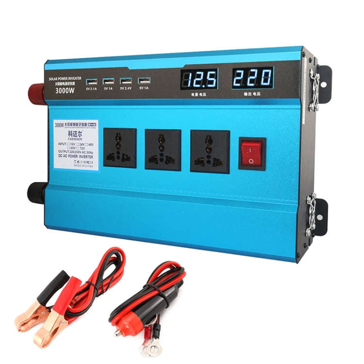 Carmaer 12V to 220V 3000W Intelligent Fan Car Double Digital Display Inverter Household Power Con...