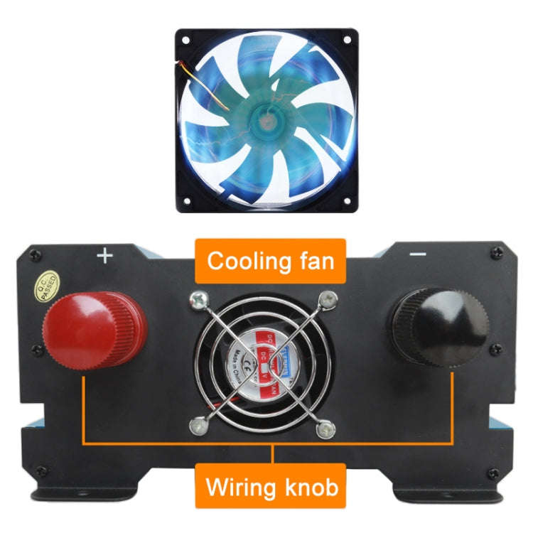 Carmaer 60V to 220V 3000W Intelligent Fan Car Double Digital Display Inverter Household Power Con...