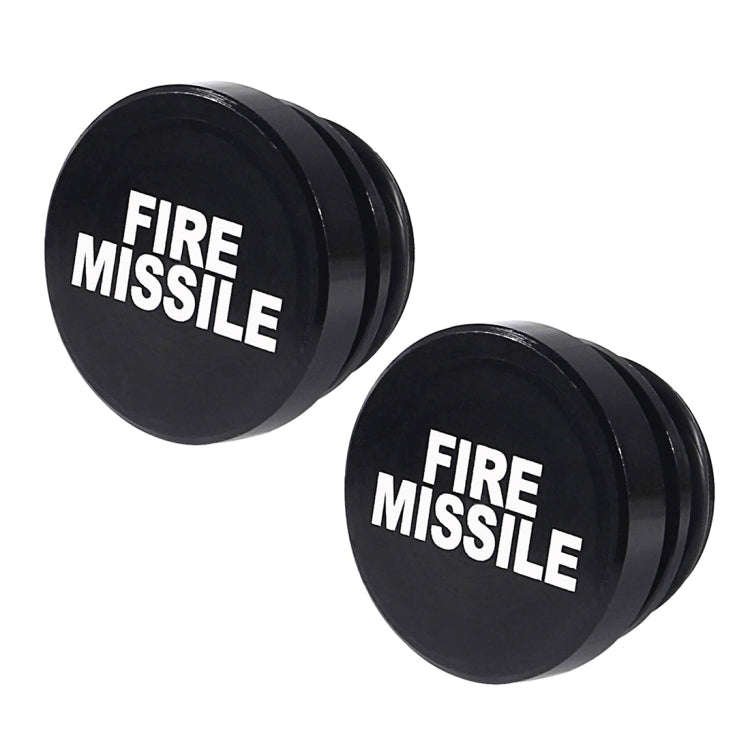 2 PCS Car / Motorcycle FIRE MISSILE Letter Metal Cigarette Lighter Dust Cover (Black)