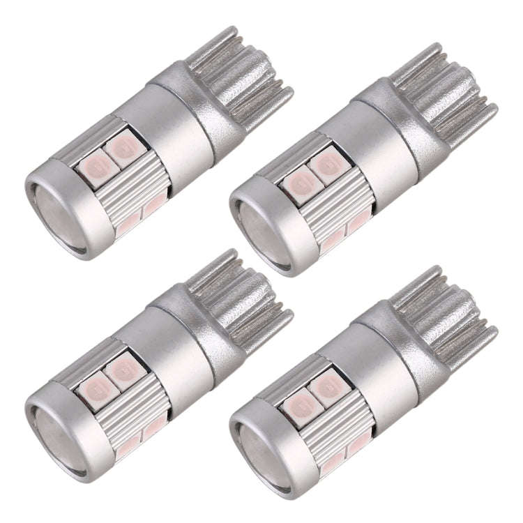4 PCS T10 DC12V / 2W Car Clearance Light 9LEDs SMD-3030 Lamp Beads (Pink Light)