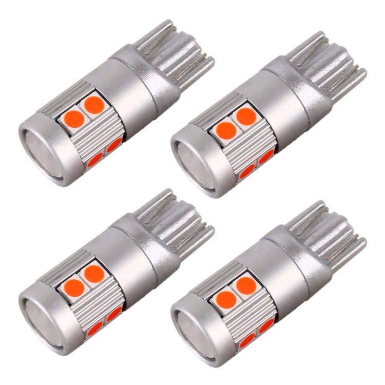 4 PCS T10 DC12V / 2W Car Clearance Light 9LEDs SMD-3030 Lamp Beads (Red Light)