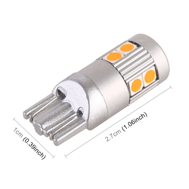 4 PCS T10 DC12V / 2W Car Clearance Light 9LEDs SMD-3030 Lamp Beads (Yellow Light)