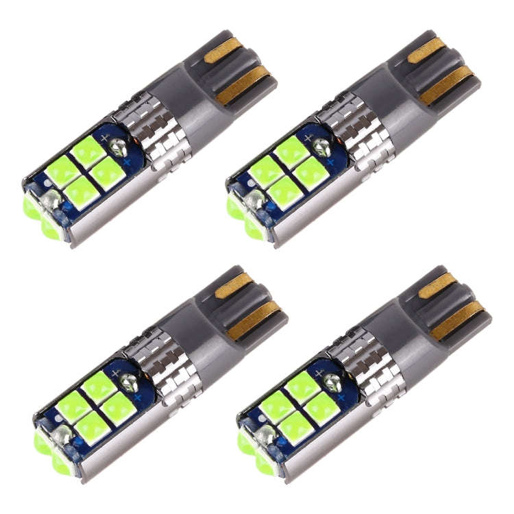 4 PCS T10 DC12V / 2W Car Clearance Light 10LEDs SMD-3030 Lamp Beads (Green Light)