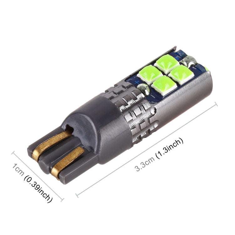 4 PCS T10 DC12V / 2W Car Clearance Light 10LEDs SMD-3030 Lamp Beads (Green Light)