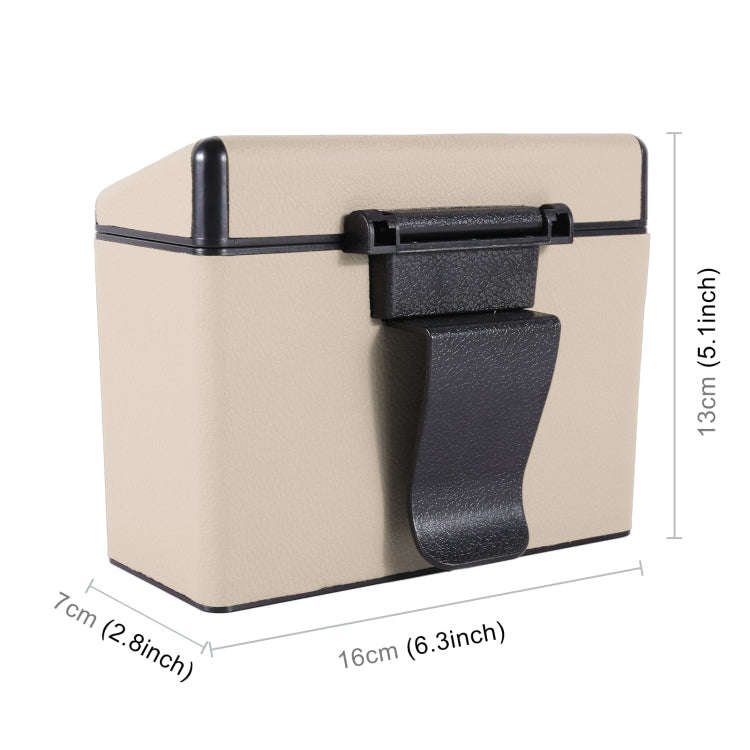 Car Plastic Trash Can Large Capacity Interior Accessories Box (Beige)