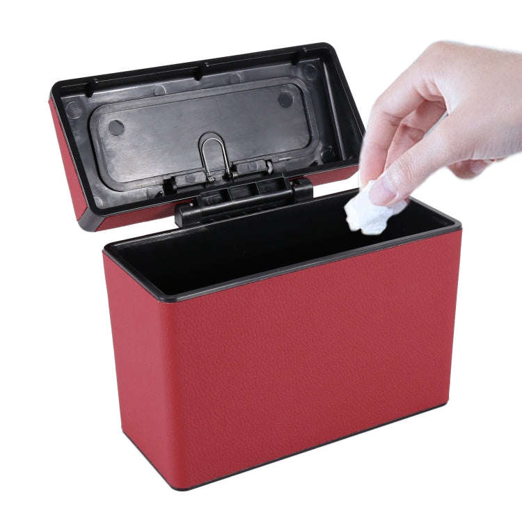 Car Plastic Trash Can Large Capacity Interior Accessories Box (Red)