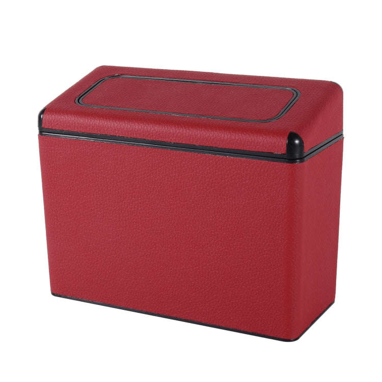 Car Plastic Trash Can Large Capacity Interior Accessories Box (Red)