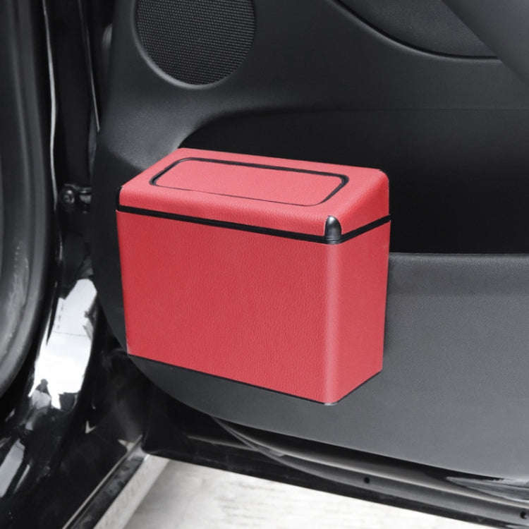 Car Plastic Trash Can Large Capacity Interior Accessories Box (Red)