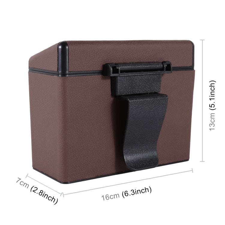 Car Plastic Trash Can Large Capacity Interior Accessories Box (Brown)