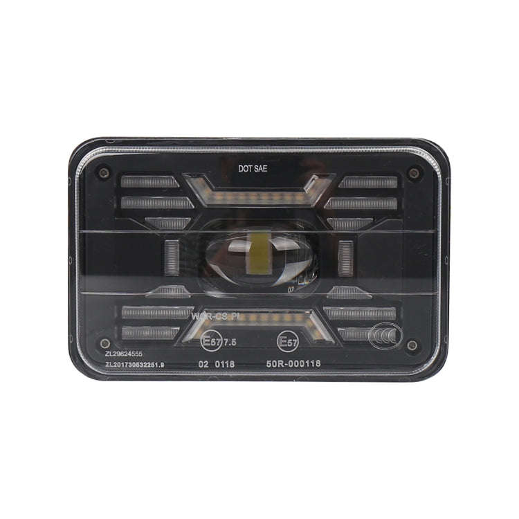 OL-2051S 1 Pair 4x6 inch Off-road Vehicle Modified Angel Devil Eyes Rectangular Headlight