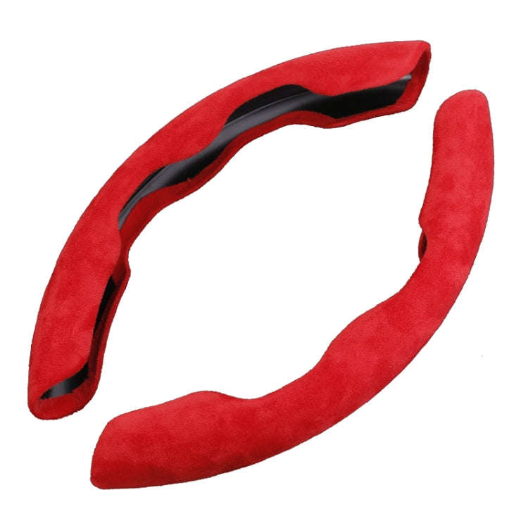 Car Universal Suede Steering Wheel Cover (Red)