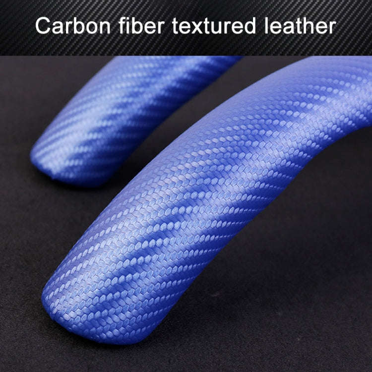 Car Universal Carbon Fiber Texture Leather Steering Wheel Cover (Black)