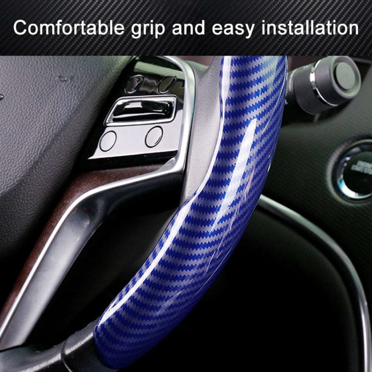 Car Universal Carbon Fiber Steering Wheel Cover (Blue)