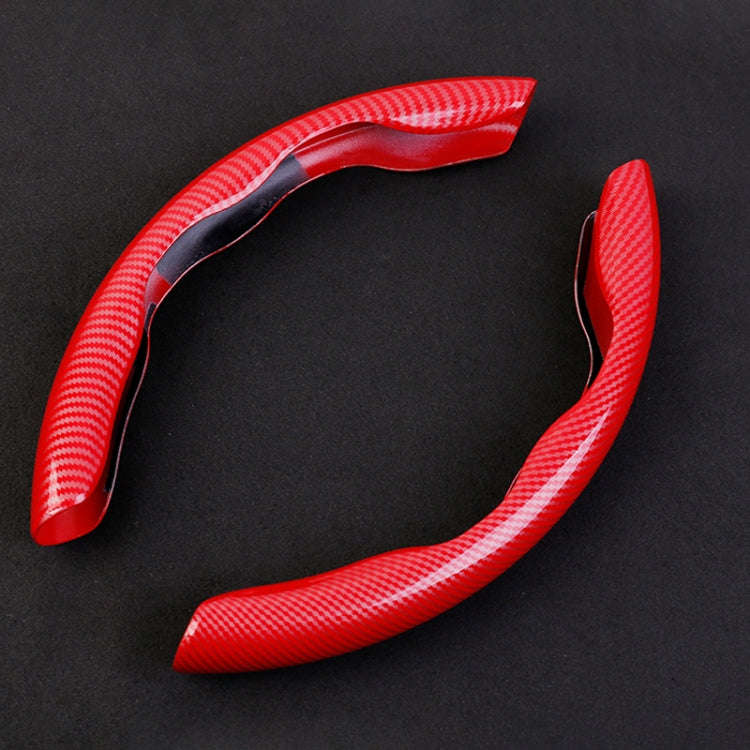 Car Universal Carbon Fiber Steering Wheel Cover (Red)