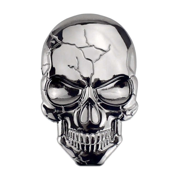Three-dimensional Devil Skull Metal Car Sticker (Silver Grey)