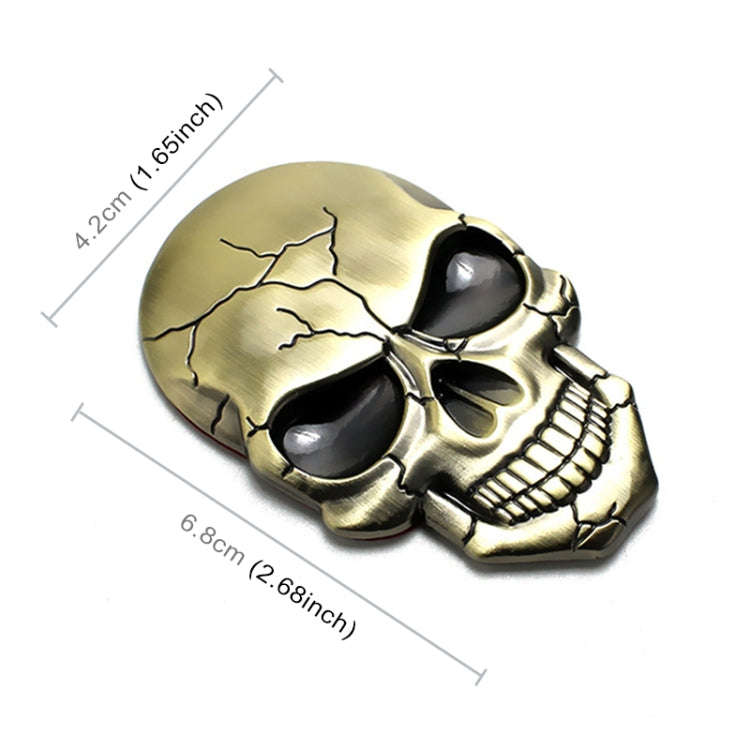 Three-dimensional Devil Skull Metal Car Sticker (Titanium Color)