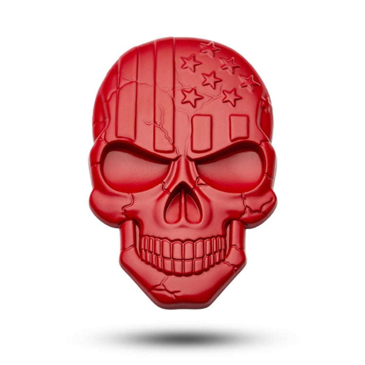 Three-dimensional Devil Skull Metal Plating Car Sticker (Red)