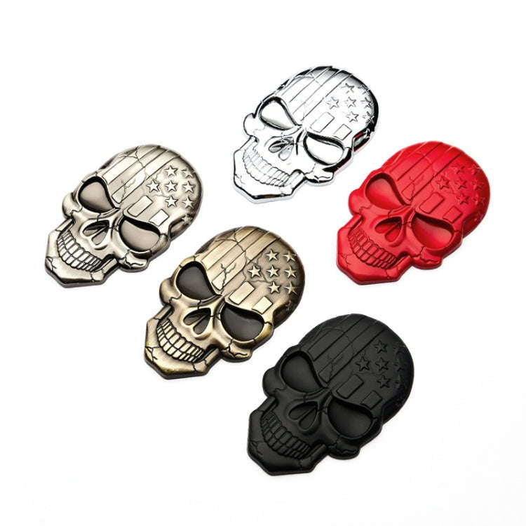 Three-dimensional Devil Skull Metal Plating Car Sticker (Red)